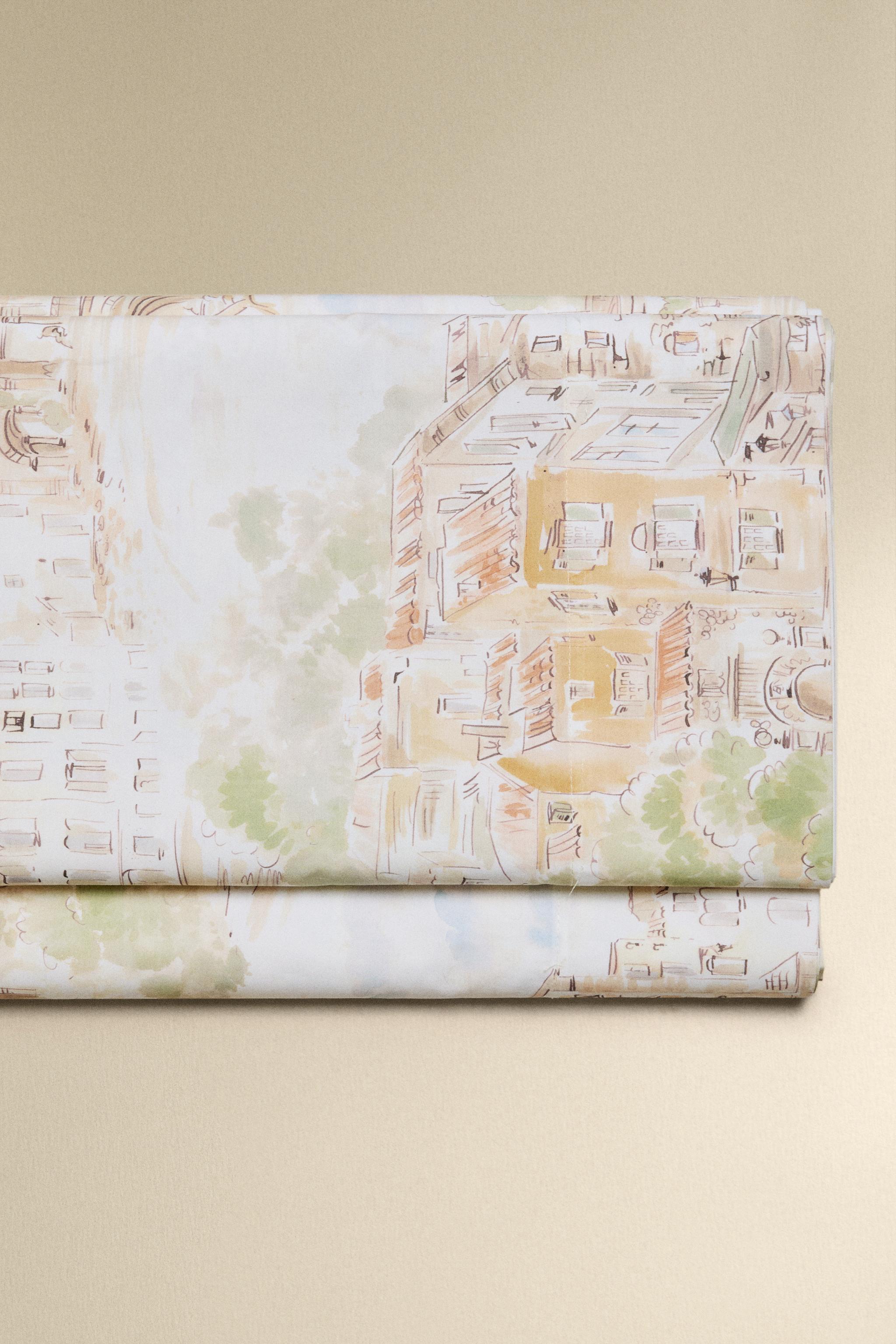DRAP DE DESSUS COTON PAYSAGE